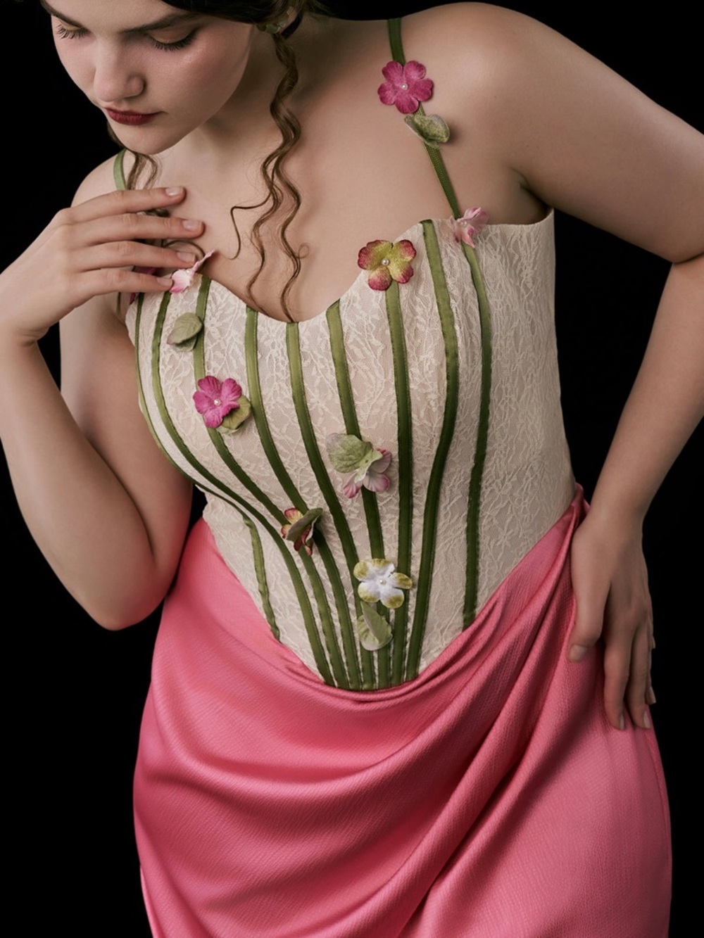 Curve & Plus Flower Vine Phantom Corset Dress by Lacemade - Picture 2 of 6